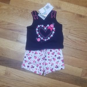 NWT 3/6m girls shorts set